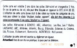 Carte Métro Ciné CI11a - dos