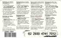Carte recharge Natel RNA20 - dos