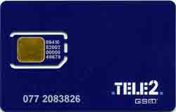 Carte tele 2 T22 - face