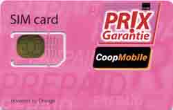 Carte CoopMobile COOP1 - face