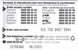 Carte Telecom FL FL1 - dos