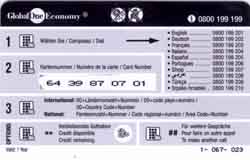 Carte Global One GO87 - dos