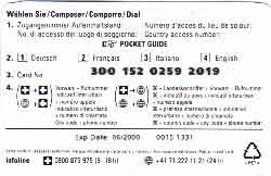 Carte Swisscom SC6 - dos